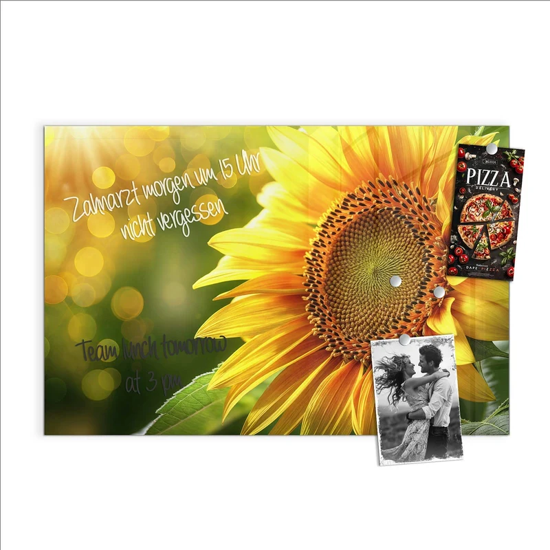 Magnettafel - Sonnenblume im Goldlicht