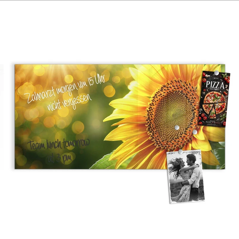 Magnettafel - Sonnenblume im Goldlicht