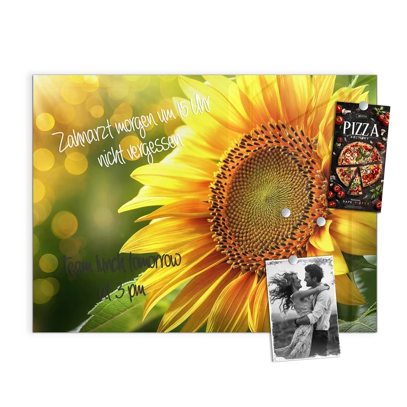 Magnettafel - Sonnenblume im Goldlicht