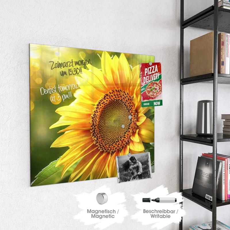 Magnettafel - Sonnenblume im Goldlicht