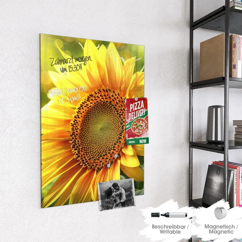 Magnettafel - Sonnenblume im Goldlicht