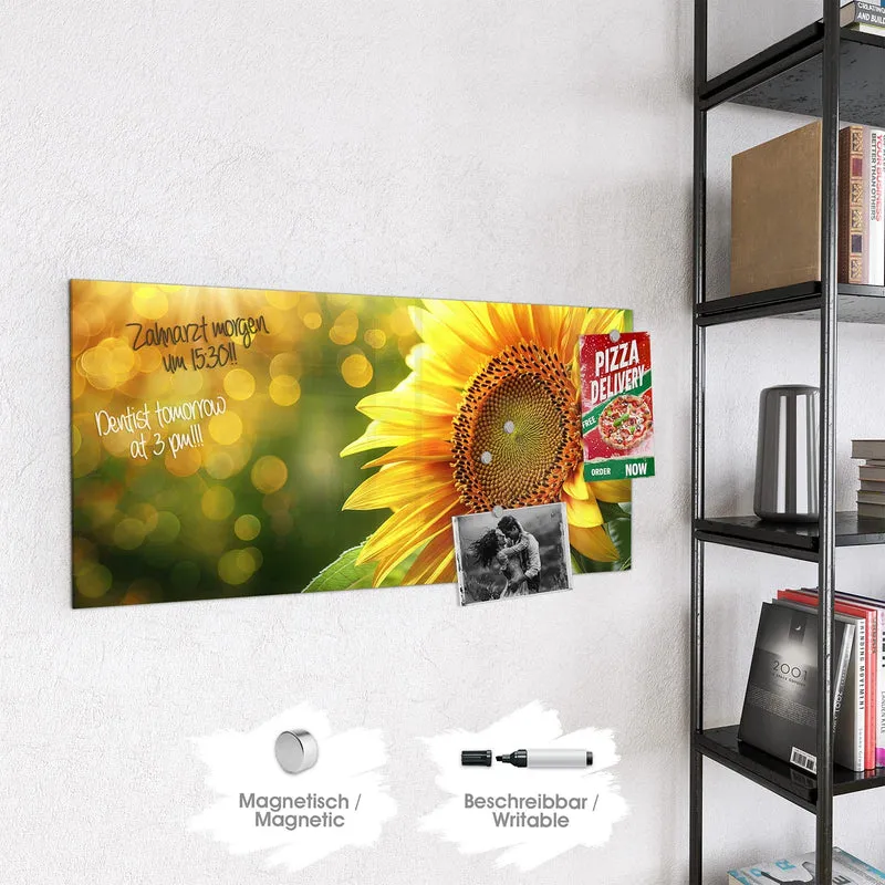 Magnettafel - Sonnenblume im Goldlicht
