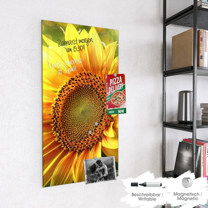 Magnettafel - Sonnenblume im Goldlicht