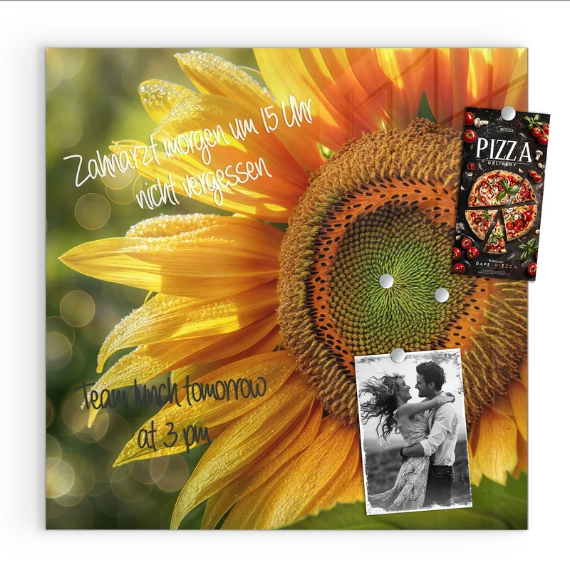 Magnettafel - Sonnenblume mit Tau