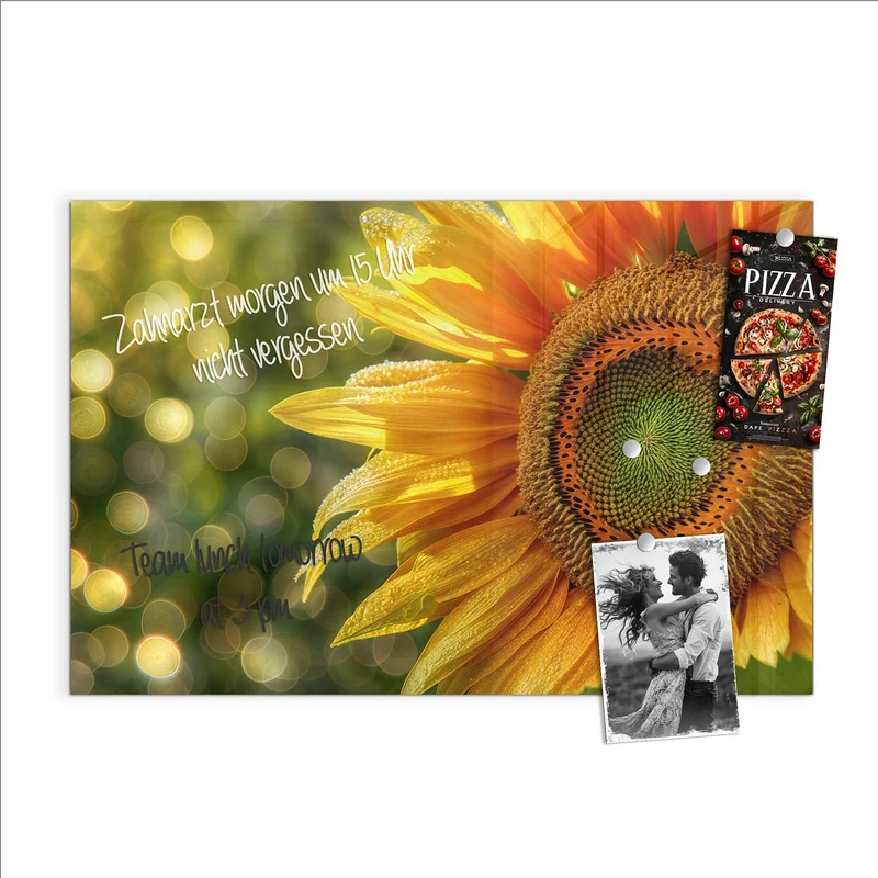 Magnettafel - Sonnenblume mit Tau