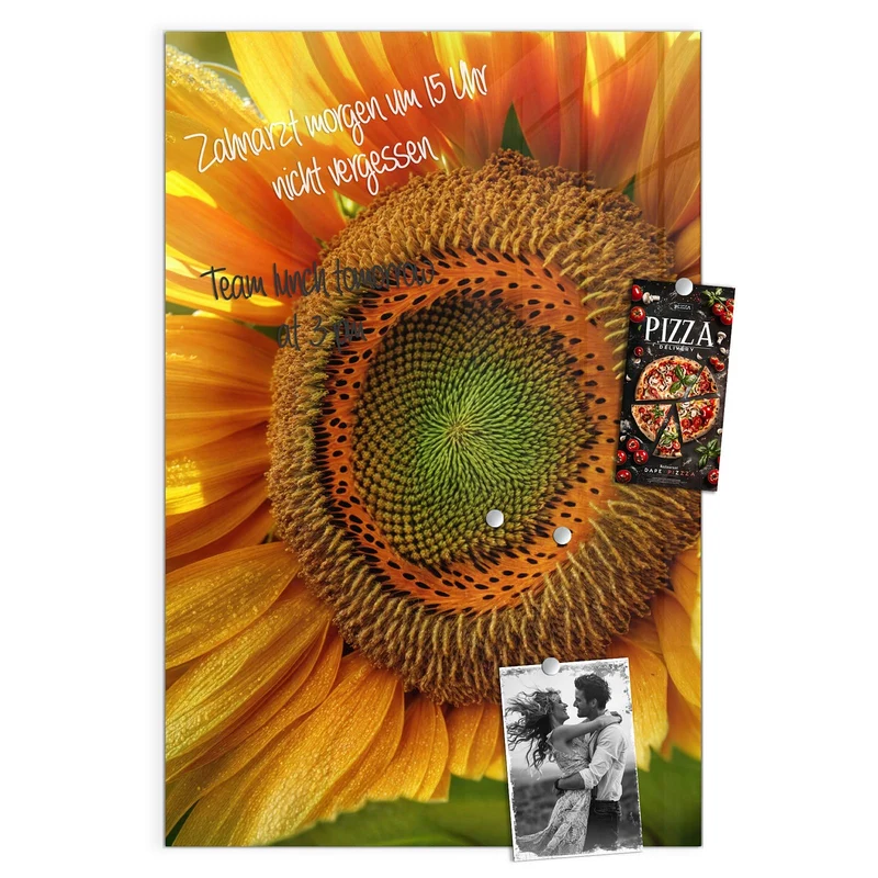 Magnettafel - Sonnenblume mit Tau
