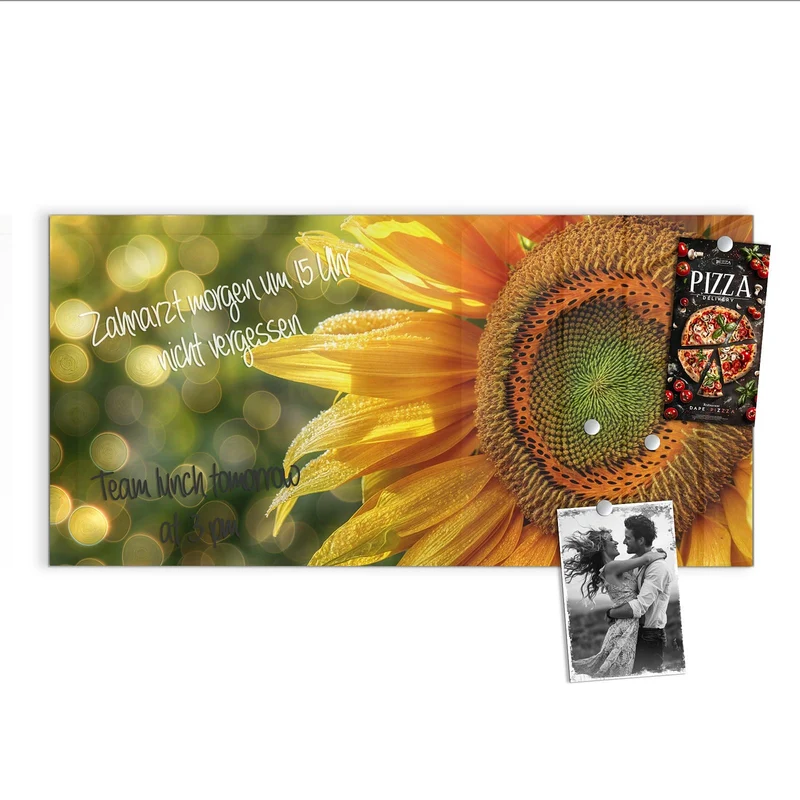 Magnettafel - Sonnenblume mit Tau