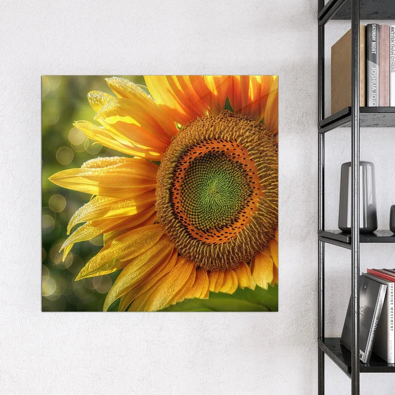 Magnettafel - Sonnenblume mit Tau