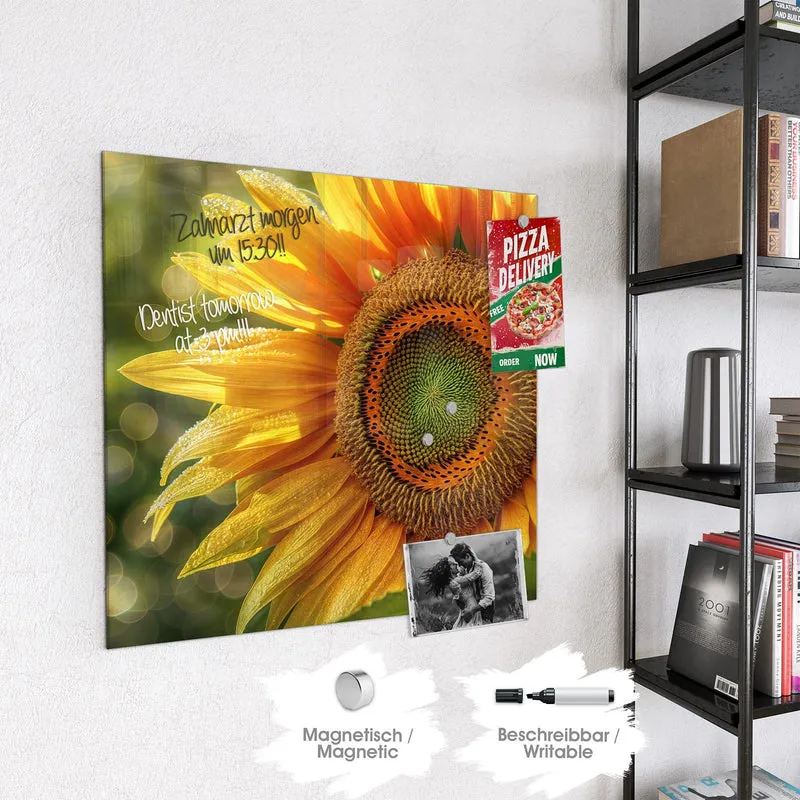 Magnettafel - Sonnenblume mit Tau