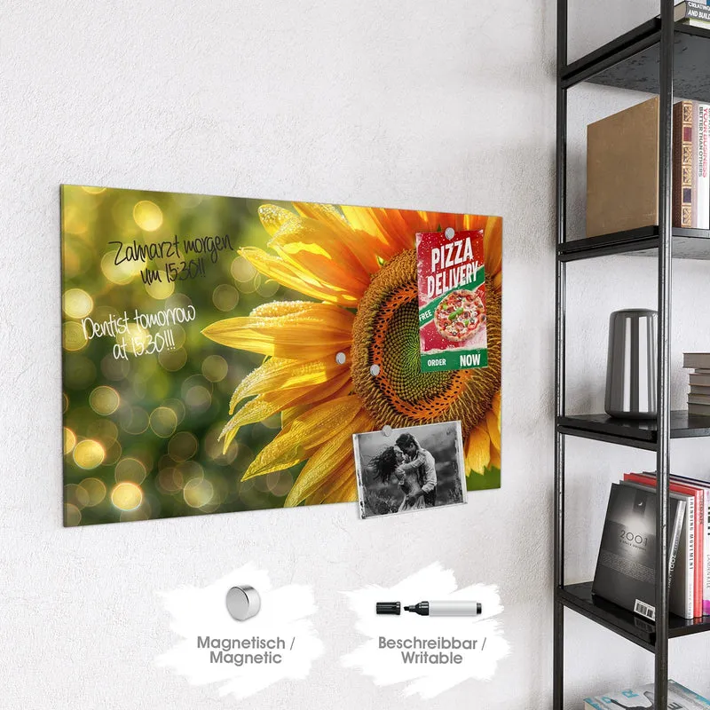 Magnettafel - Sonnenblume mit Tau