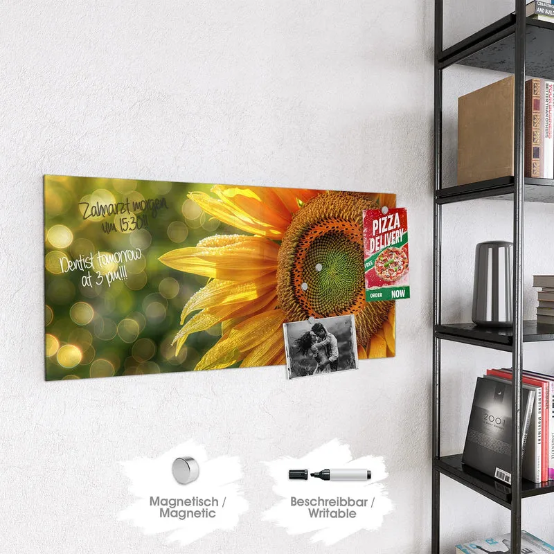 Magnettafel - Sonnenblume mit Tau