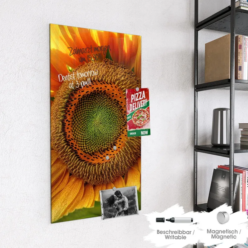 Magnettafel - Sonnenblume mit Tau