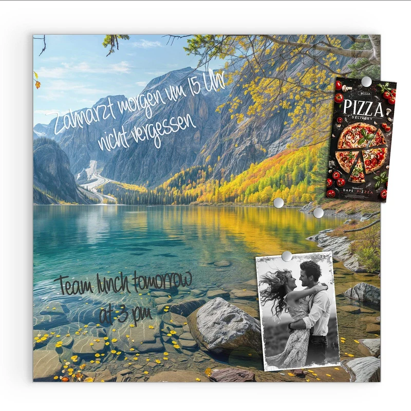 Magnettafel - Bergsee im Herbst