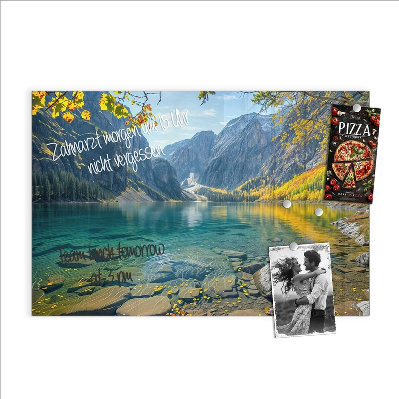 Magnettafel - Bergsee im Herbst