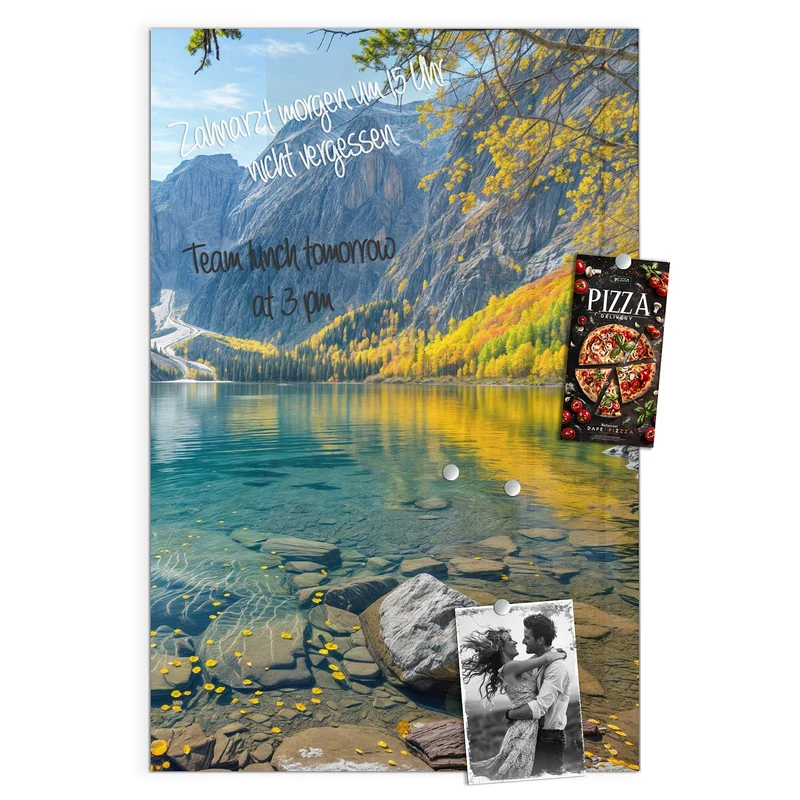 Magnettafel - Bergsee im Herbst