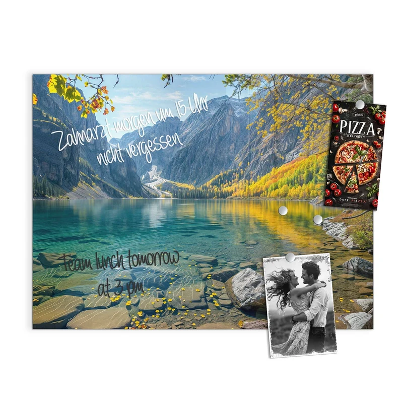 Magnettafel - Bergsee im Herbst