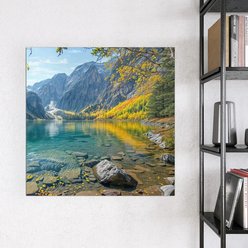 Magnettafel - Bergsee im Herbst