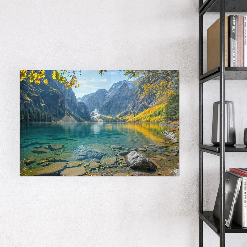 Magnettafel - Bergsee im Herbst