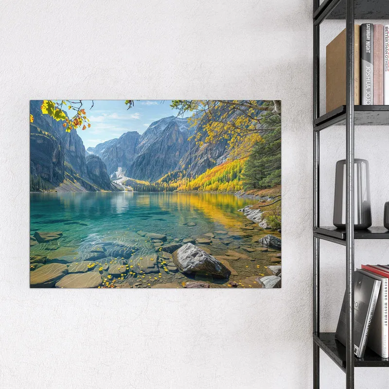 Magnettafel - Bergsee im Herbst