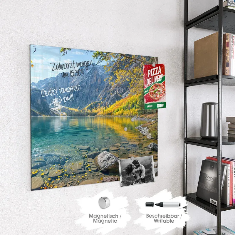 Magnettafel - Bergsee im Herbst