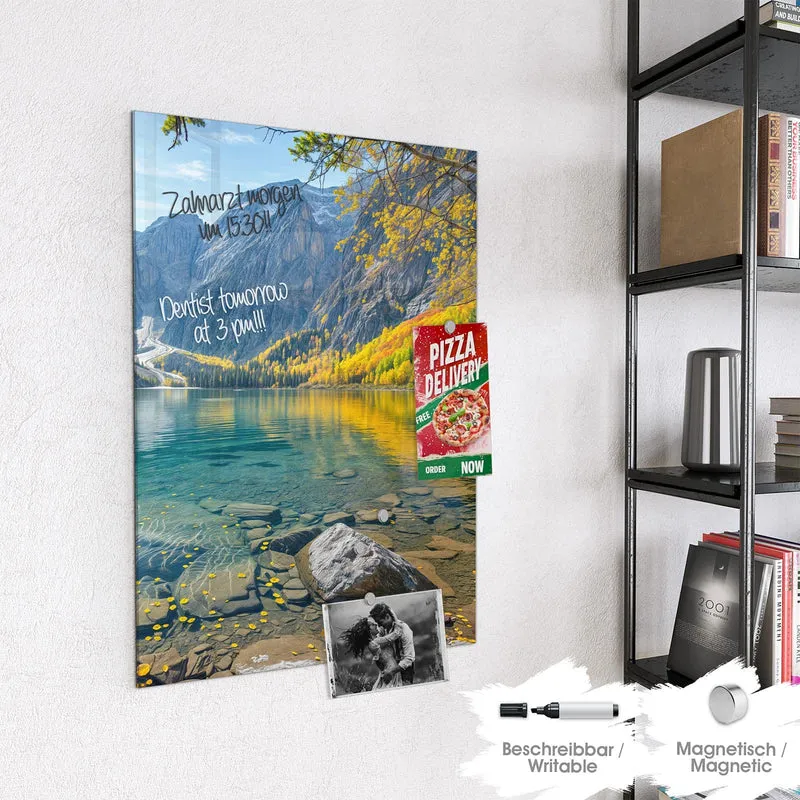 Magnettafel - Bergsee im Herbst