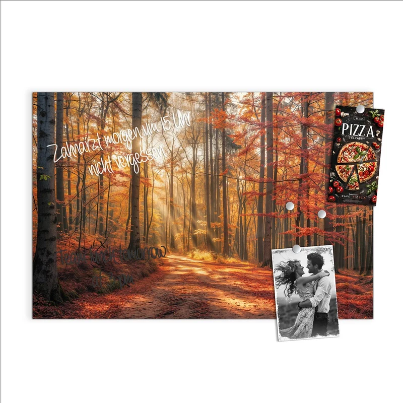 Magnettafel - Waldweg im Herbstlicht