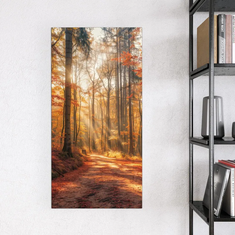 Magnettafel - Waldweg im Herbstlicht