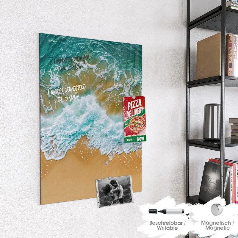 Magnettafel - Smaragdgrüne Brandung