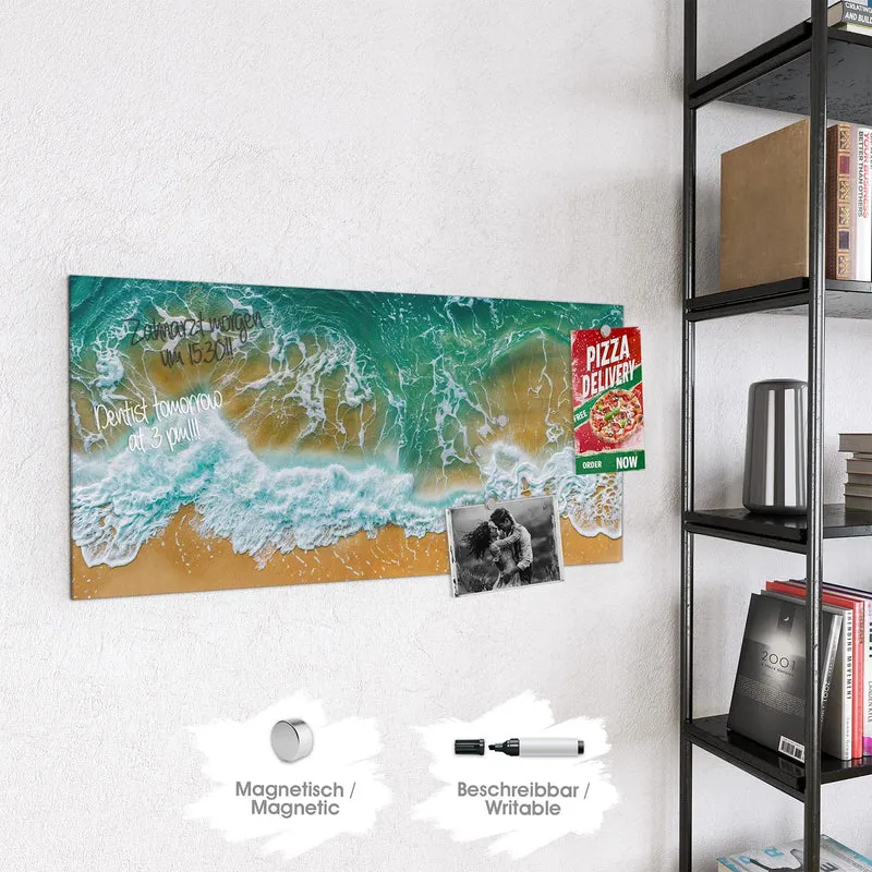 Magnettafel - Smaragdgrüne Brandung