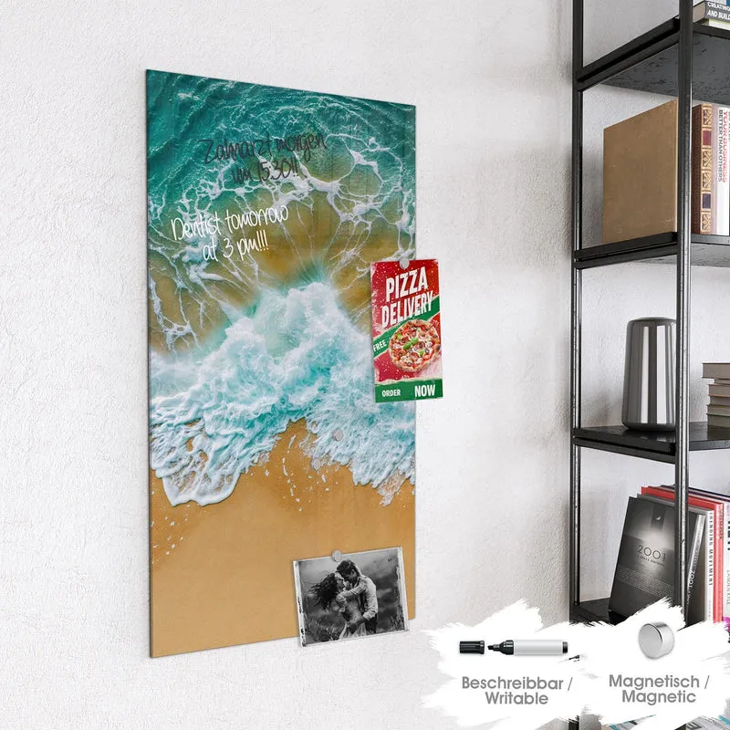 Magnettafel - Smaragdgrüne Brandung
