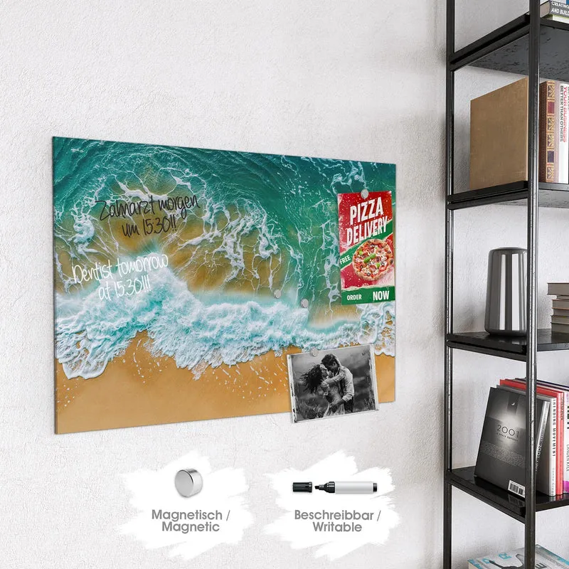 Magnettafel - Smaragdgrüne Brandung