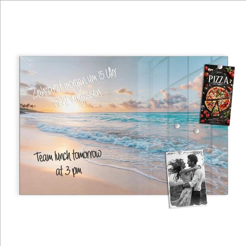 Magnettafel - Sonnenaufgang am Strand