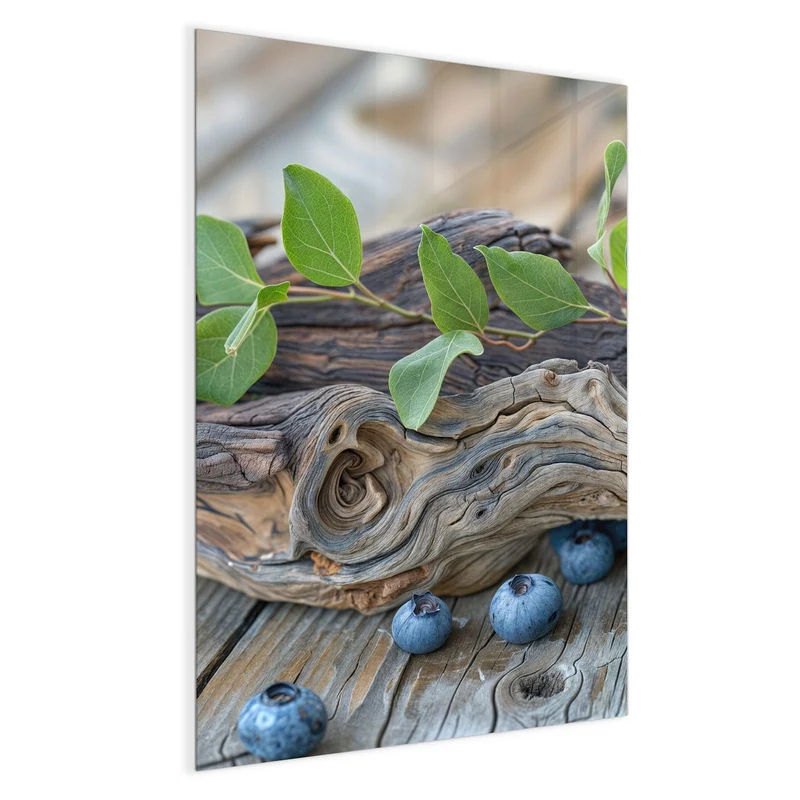 Magnettafel - Treibholz und Blaubeeren