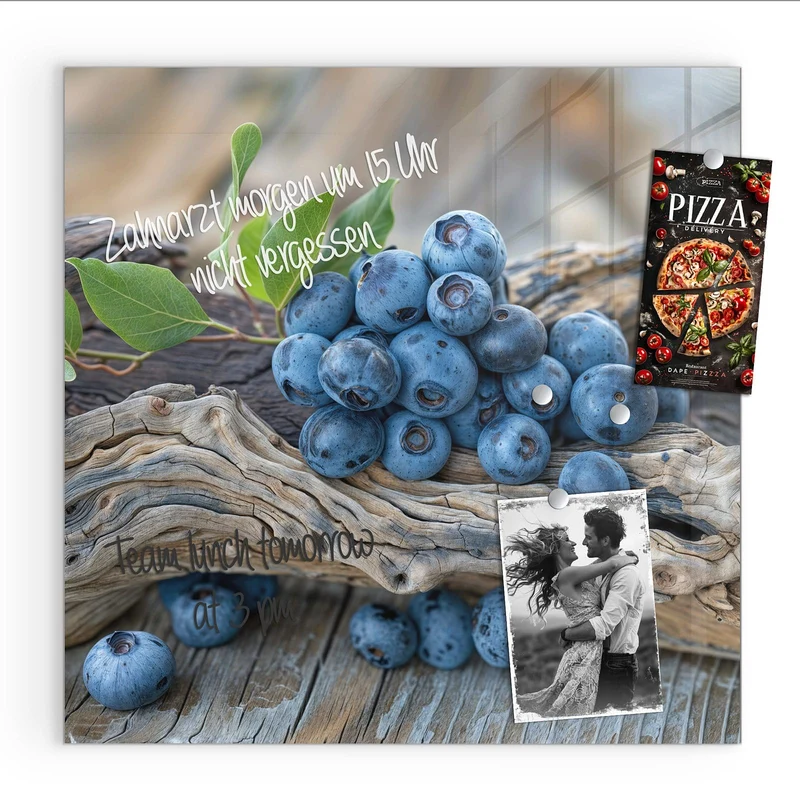 Magnettafel - Treibholz und Blaubeeren