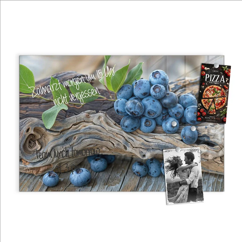 Magnettafel - Treibholz und Blaubeeren