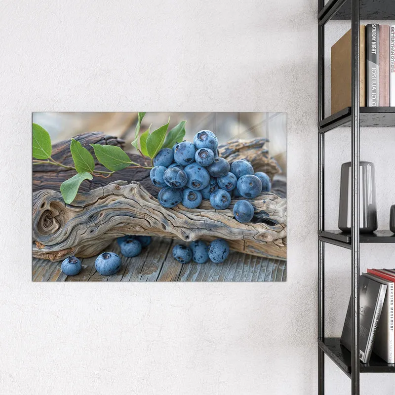Magnettafel - Treibholz und Blaubeeren