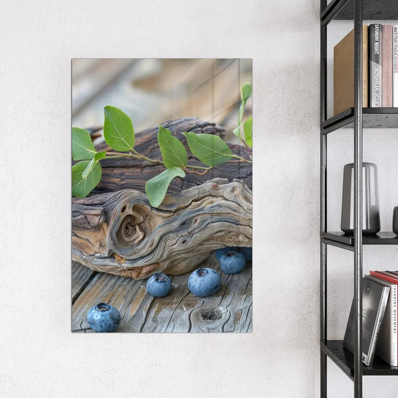 Magnettafel - Treibholz und Blaubeeren