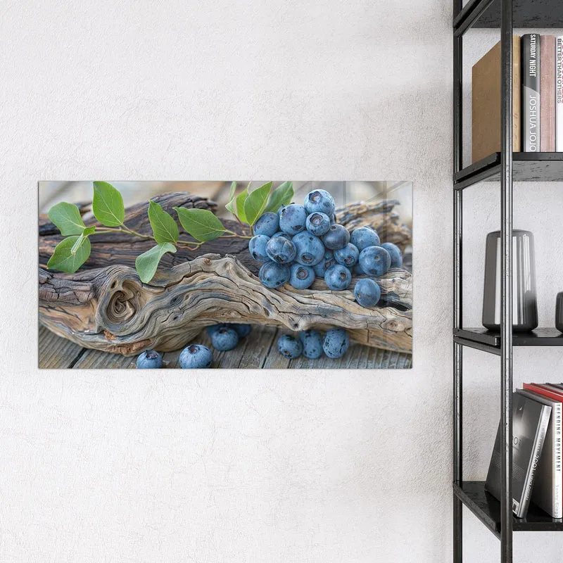 Magnettafel - Treibholz und Blaubeeren