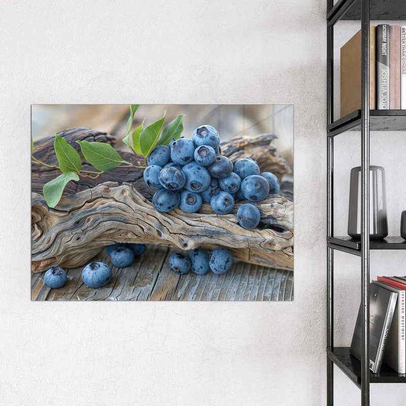 Magnettafel - Treibholz und Blaubeeren