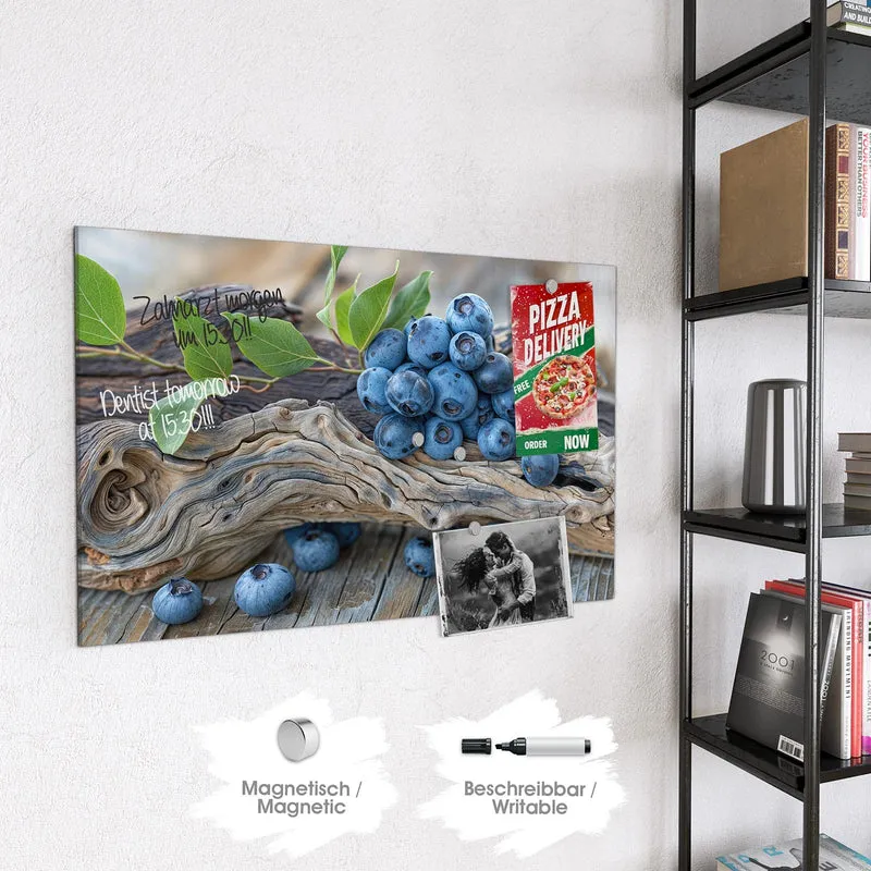 Magnettafel - Treibholz und Blaubeeren