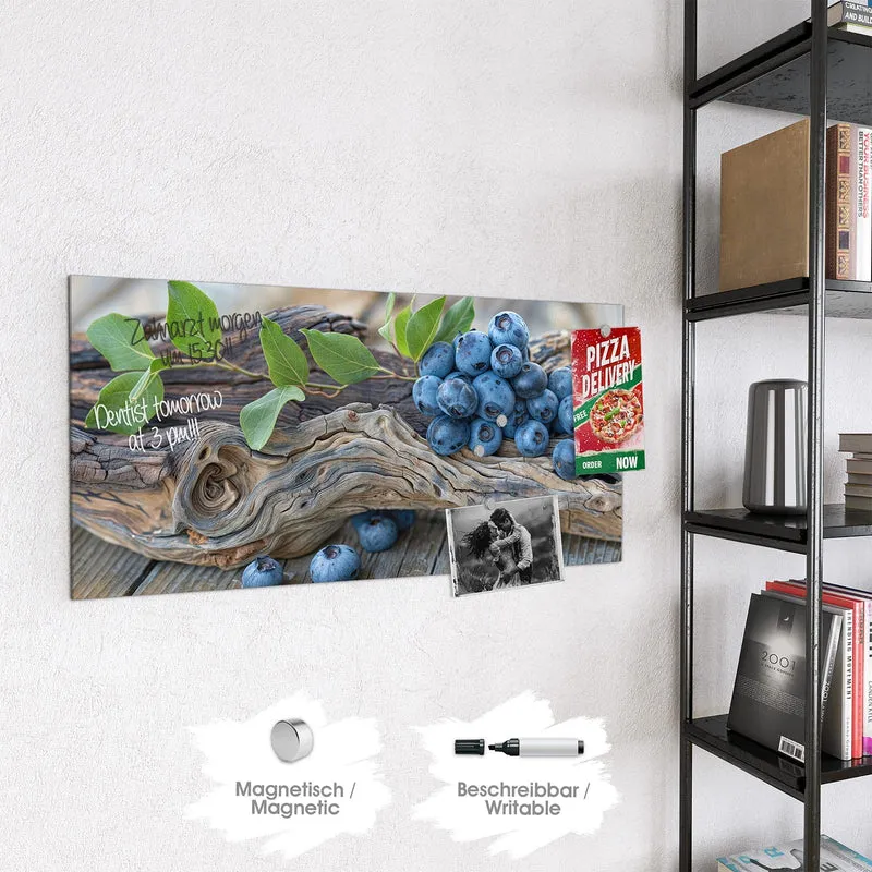 Magnettafel - Treibholz und Blaubeeren