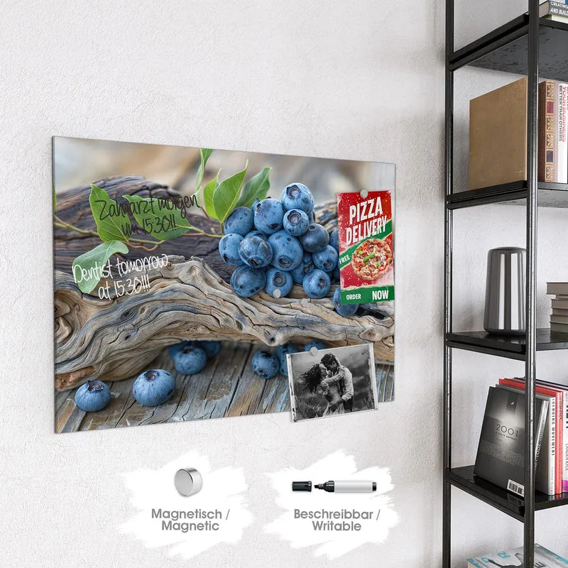 Magnettafel - Treibholz und Blaubeeren