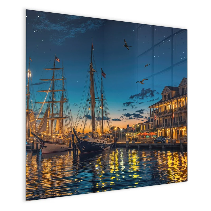 Magnettafel - Segelschiffe bei Nacht