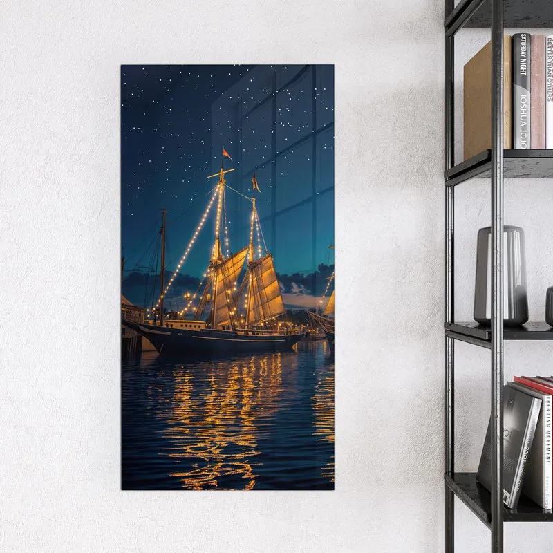 Magnettafel - Segelschiffe bei Nacht