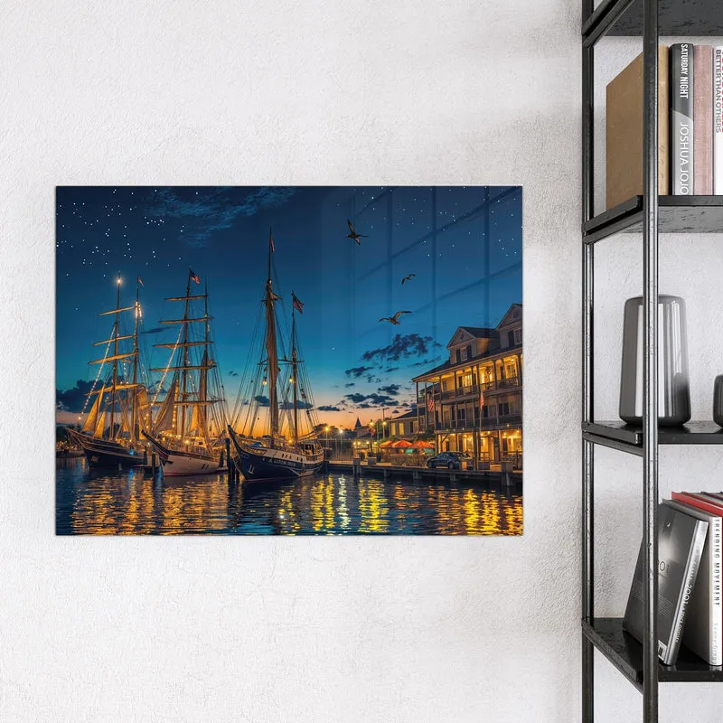 Magnettafel - Segelschiffe bei Nacht