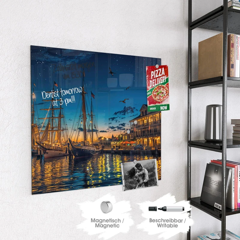 Magnettafel - Segelschiffe bei Nacht