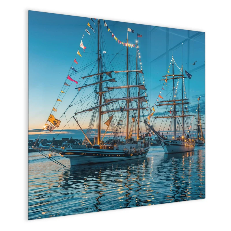 Magnettafel - Schiffe im Hafen