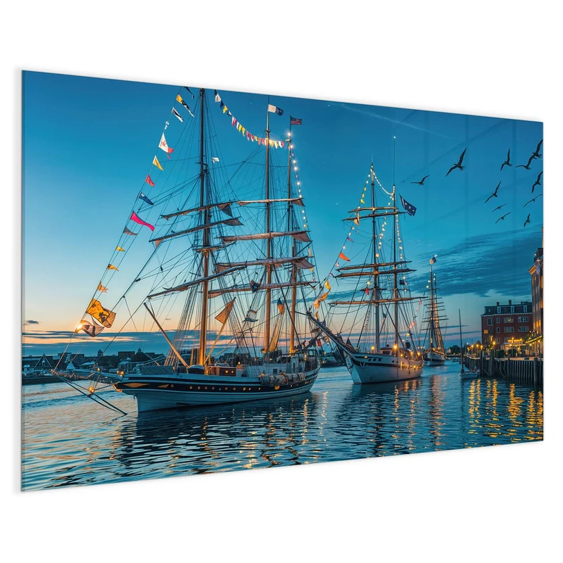 Magnettafel - Schiffe im Hafen