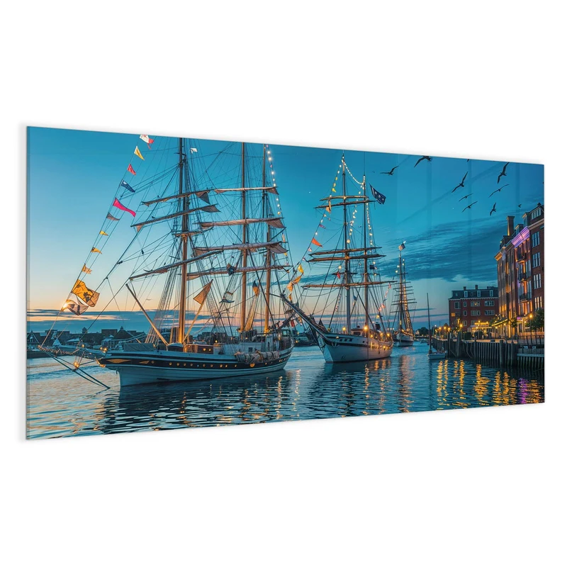 Magnettafel - Schiffe im Hafen