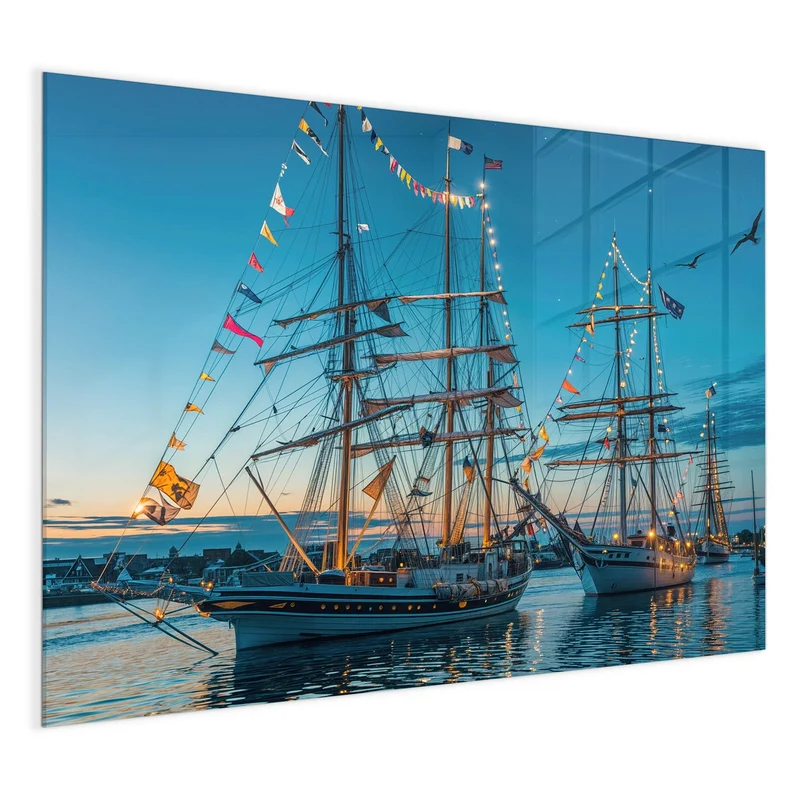 Magnettafel - Schiffe im Hafen